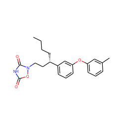 CCCC[C@@H](CCn1oc(=O)[nH]c1=O)c1cccc(Oc2cccc(C)c2)c1 ZINC000027092520