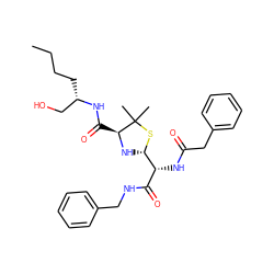 CCCC[C@@H](CO)NC(=O)[C@@H]1N[C@@H]([C@H](NC(=O)Cc2ccccc2)C(=O)NCc2ccccc2)SC1(C)C ZINC000014943094