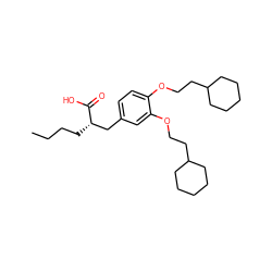 CCCC[C@@H](Cc1ccc(OCCC2CCCCC2)c(OCCC2CCCCC2)c1)C(=O)O ZINC000072113730