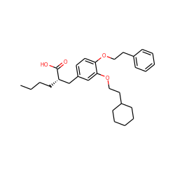 CCCC[C@@H](Cc1ccc(OCCc2ccccc2)c(OCCC2CCCCC2)c1)C(=O)O ZINC000072113735