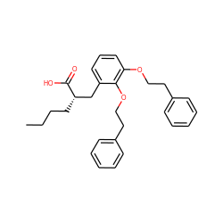 CCCC[C@@H](Cc1cccc(OCCc2ccccc2)c1OCCc1ccccc1)C(=O)O ZINC000072113150