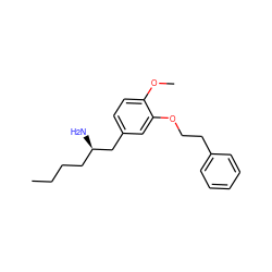 CCCC[C@@H](N)Cc1ccc(OC)c(OCCc2ccccc2)c1 ZINC000013801089