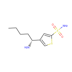 CCCC[C@@H](N)c1csc(S(N)(=O)=O)c1 ZINC000013736788