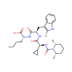 CCCC[C@@H](NC(=O)[C@@H](Cc1c(Br)[nH]c2ccccc12)NC(=O)[C@@H](NC(=O)N1[C@@H](C)CCC[C@H]1C)C1CC1)C(=O)O ZINC000003938889