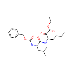 CCCC[C@@H](NC(=O)[C@H](CC(C)C)NC(=O)OCc1ccccc1)C(=O)C(=O)OCC ZINC000013833735