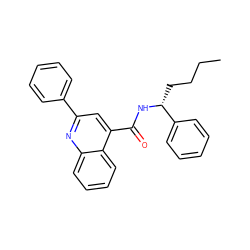 CCCC[C@@H](NC(=O)c1cc(-c2ccccc2)nc2ccccc12)c1ccccc1 ZINC000013795597