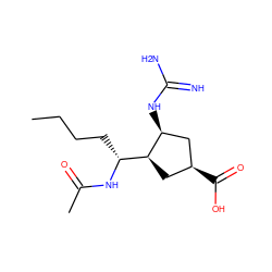 CCCC[C@@H](NC(C)=O)[C@@H]1C[C@H](C(=O)O)C[C@@H]1NC(=N)N ZINC000118697276