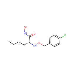 CCCC[C@@H](NOCc1ccc(Cl)cc1)C(=O)NO ZINC000028647476