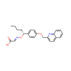 CCCC[C@@H](O/N=C/C(=O)O)c1ccc(OCc2ccc3ccccc3n2)cc1 ZINC000013557759