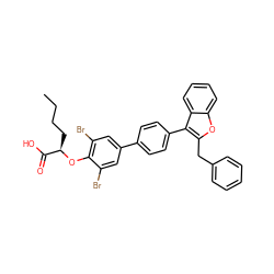 CCCC[C@@H](Oc1c(Br)cc(-c2ccc(-c3c(Cc4ccccc4)oc4ccccc34)cc2)cc1Br)C(=O)O ZINC000028464320