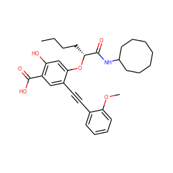 CCCC[C@@H](Oc1cc(O)c(C(=O)O)cc1C#Cc1ccccc1OC)C(=O)NC1CCCCCCC1 ZINC000299859442