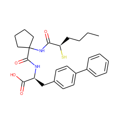 CCCC[C@@H](S)C(=O)NC1(C(=O)N[C@@H](Cc2ccc(-c3ccccc3)cc2)C(=O)O)CCCC1 ZINC000026178763