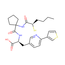 CCCC[C@@H](S)C(=O)NC1(C(=O)N[C@@H](Cc2ccc(-c3ccsc3)nc2)C(=O)O)CCCC1 ZINC000013859937