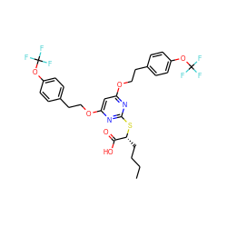 CCCC[C@@H](Sc1nc(OCCc2ccc(OC(F)(F)F)cc2)cc(OCCc2ccc(OC(F)(F)F)cc2)n1)C(=O)O ZINC000058548246