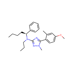 CCCC[C@@H](c1ccccc1)N(CCC)c1nc(-c2ccc(OC)cc2C)n(C)n1 ZINC000013610713