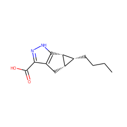 CCCC[C@@H]1[C@@H]2Cc3c(C(=O)O)n[nH]c3[C@@H]21 ZINC000035822828