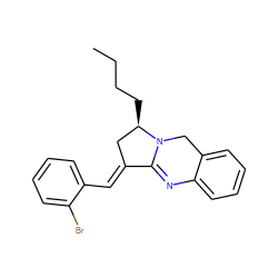 CCCC[C@@H]1C/C(=C\c2ccccc2Br)C2=Nc3ccccc3CN21 ZINC000101009076