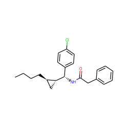 CCCC[C@@H]1C[C@H]1[C@@H](NC(=O)Cc1ccccc1)c1ccc(Cl)cc1 ZINC000005978521