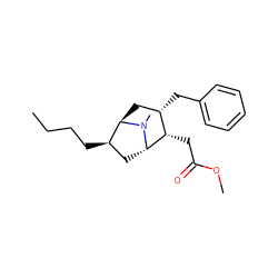 CCCC[C@@H]1C[C@H]2[C@@H](CC(=O)OC)[C@@H](Cc3ccccc3)C[C@H]1N2C ZINC000103252400