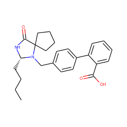 CCCC[C@@H]1NC(=O)C2(CCCC2)N1Cc1ccc(-c2ccccc2C(=O)O)cc1 ZINC000013833600