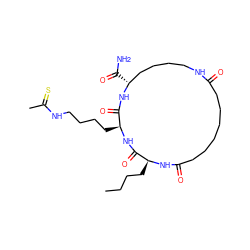 CCCC[C@@H]1NC(=O)CCCCCCC(=O)NCCCC[C@@H](C(N)=O)NC(=O)[C@H](CCCCNC(C)=S)NC1=O ZINC001772606001