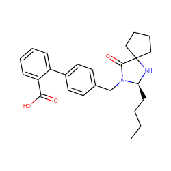 CCCC[C@@H]1NC2(CCCC2)C(=O)N1Cc1ccc(-c2ccccc2C(=O)O)cc1 ZINC000013833598