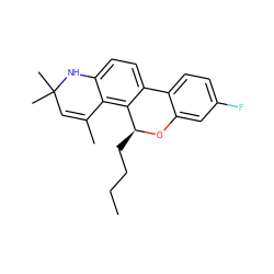 CCCC[C@@H]1Oc2cc(F)ccc2-c2ccc3c(c21)C(C)=CC(C)(C)N3 ZINC000026995159
