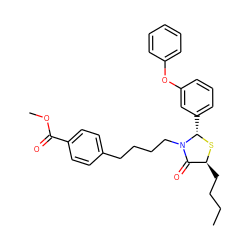 CCCC[C@@H]1S[C@@H](c2cccc(Oc3ccccc3)c2)N(CCCCc2ccc(C(=O)OC)cc2)C1=O ZINC000027764344