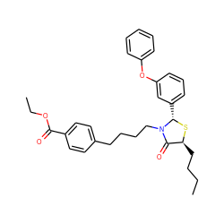 CCCC[C@@H]1S[C@@H](c2cccc(Oc3ccccc3)c2)N(CCCCc2ccc(C(=O)OCC)cc2)C1=O ZINC000003802420