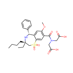 CCCC[C@]1(CC)CS(=O)(=O)c2cc(C(=O)N(CC(=O)O)CC(=O)O)c(OC)cc2[C@@H](c2ccccc2)N1 ZINC000096270836