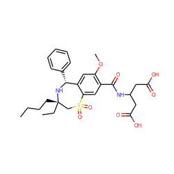 CCCC[C@]1(CC)CS(=O)(=O)c2cc(C(=O)NC(CC(=O)O)CC(=O)O)c(OC)cc2[C@@H](c2ccccc2)N1 ZINC000096270852