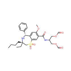 CCCC[C@]1(CC)CS(=O)(=O)c2cc(C(=O)NC(COC=O)COC=O)c(OC)cc2[C@@H](c2ccccc2)N1 ZINC000147753694