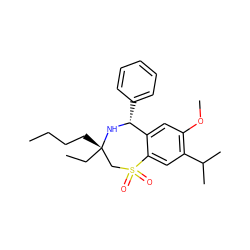 CCCC[C@]1(CC)CS(=O)(=O)c2cc(C(C)C)c(OC)cc2[C@@H](c2ccccc2)N1 ZINC000147768848