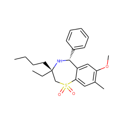 CCCC[C@]1(CC)CS(=O)(=O)c2cc(C)c(OC)cc2[C@@H](c2ccccc2)N1 ZINC000147766399