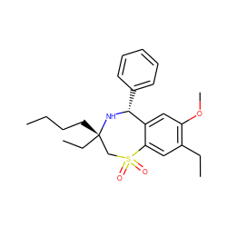 CCCC[C@]1(CC)CS(=O)(=O)c2cc(CC)c(OC)cc2[C@@H](c2ccccc2)N1 ZINC000147761203