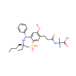 CCCC[C@]1(CC)CS(=O)(=O)c2cc(CCC(=O)NC(C)(C)C(=O)O)c(OC)cc2[C@@H](c2ccccc2)N1 ZINC000146023701