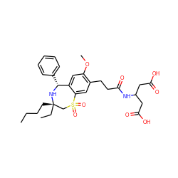 CCCC[C@]1(CC)CS(=O)(=O)c2cc(CCC(=O)NC(CC(=O)O)CC(=O)O)c(OC)cc2[C@@H](c2ccccc2)N1 ZINC000096270877