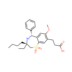 CCCC[C@]1(CC)CS(=O)(=O)c2cc(CCC(=O)O)c(OC)cc2[C@@H](c2ccccc2)N1 ZINC000096270866