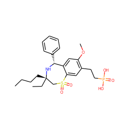 CCCC[C@]1(CC)CS(=O)(=O)c2cc(CCP(=O)(O)O)c(OC)cc2[C@@H](c2ccccc2)N1 ZINC000096270858