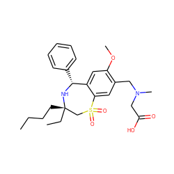 CCCC[C@]1(CC)CS(=O)(=O)c2cc(CN(C)CC(=O)O)c(OC)cc2[C@@H](c2ccccc2)N1 ZINC000096270863