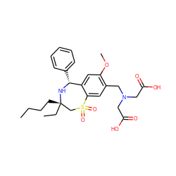 CCCC[C@]1(CC)CS(=O)(=O)c2cc(CN(CC(=O)O)CC(=O)O)c(OC)cc2[C@@H](c2ccccc2)N1 ZINC000096270847