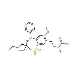 CCCC[C@]1(CC)CS(=O)(=O)c2cc(CN[C@@H](C)C(=O)O)c(OC)cc2[C@@H](c2ccccc2)N1 ZINC000147748801