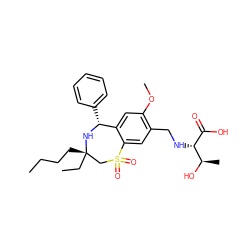 CCCC[C@]1(CC)CS(=O)(=O)c2cc(CN[C@H](C(=O)O)[C@@H](C)O)c(OC)cc2[C@@H](c2ccccc2)N1 ZINC000096270842