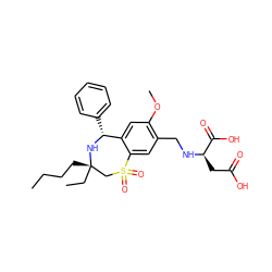 CCCC[C@]1(CC)CS(=O)(=O)c2cc(CN[C@H](CC(=O)O)C(=O)O)c(OC)cc2[C@@H](c2ccccc2)N1 ZINC000096270856