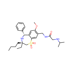 CCCC[C@]1(CC)CS(=O)(=O)c2cc(CNC(=O)CNC(C)C)c(OC)cc2[C@@H](c2ccccc2)N1 ZINC000147753974