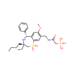 CCCC[C@]1(CC)CS(=O)(=O)c2cc(CNC(=O)CP(=O)(O)O)c(OC)cc2[C@@H](c2ccccc2)N1 ZINC000096270846