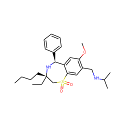 CCCC[C@]1(CC)CS(=O)(=O)c2cc(CNC(C)C)c(OC)cc2[C@H](c2ccccc2)N1 ZINC000147767715