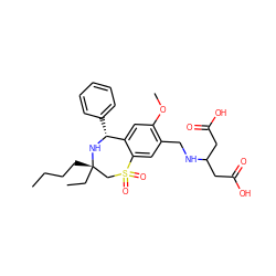 CCCC[C@]1(CC)CS(=O)(=O)c2cc(CNC(CC(=O)O)CC(=O)O)c(OC)cc2[C@@H](c2ccccc2)N1 ZINC000096270862