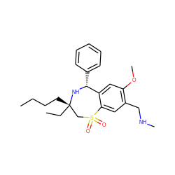 CCCC[C@]1(CC)CS(=O)(=O)c2cc(CNC)c(OC)cc2[C@@H](c2ccccc2)N1 ZINC000147763118