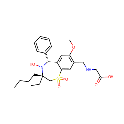 CCCC[C@]1(CC)CS(=O)(=O)c2cc(CNCC(=O)O)c(OC)cc2[C@@H](c2ccccc2)N1O ZINC000072317908